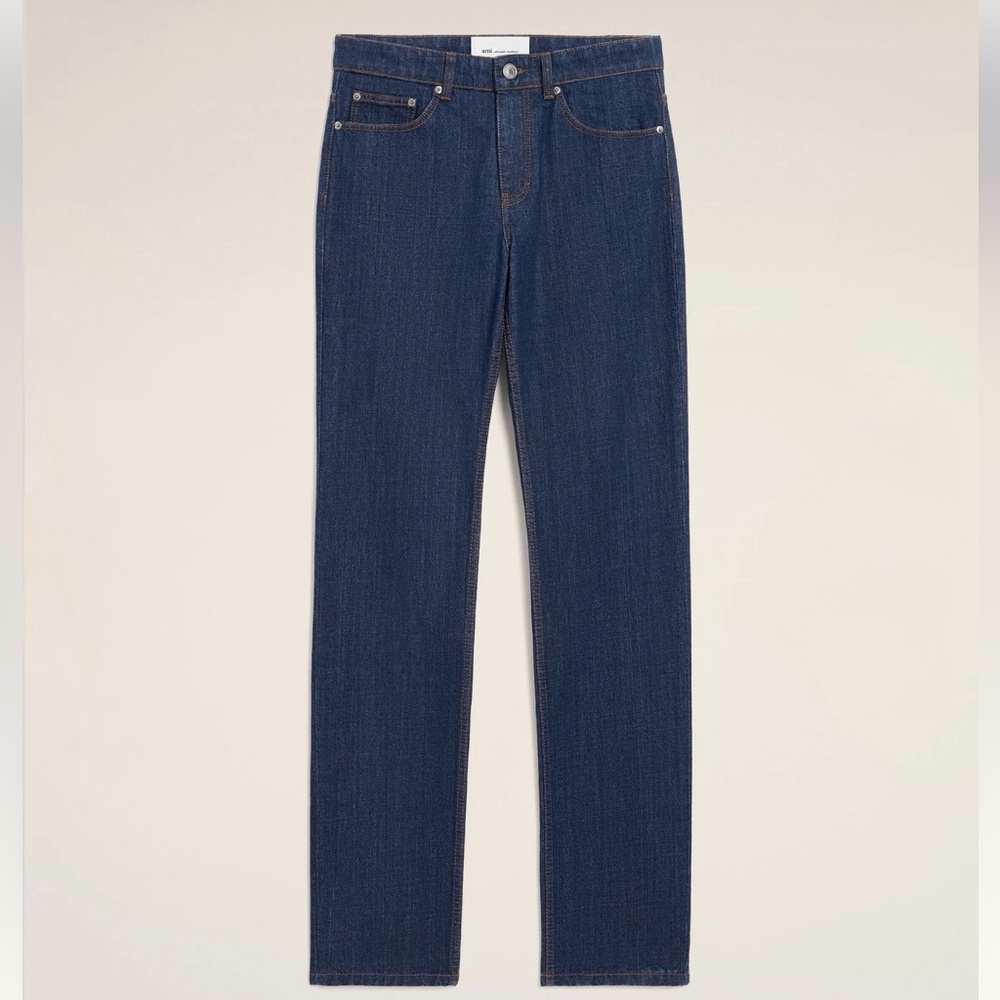 AMI PARIS SAS STRAIGHT FIT JEANS Color Raw Indigo Blue Size 31